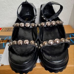 Foxblood shop platform sandals